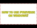 How to use pyreverse on Windows