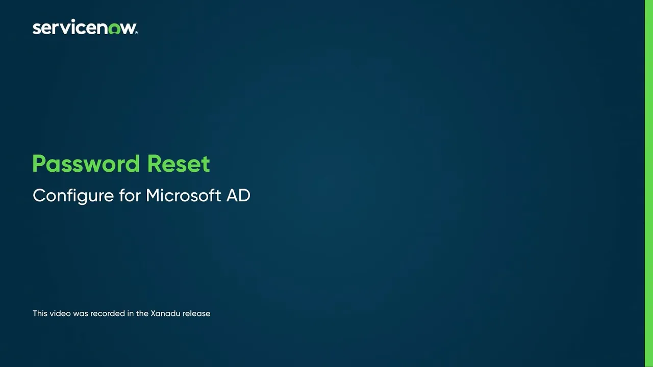 Password Reset | Configure for Microsoft AD
