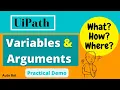 UiPath - Variables and Arguments How to pass values between Variables Arguments Practical Demo