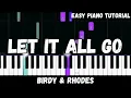 Download Lagu Birdy \u0026 Rhodes - Let It All Go (Easy Piano Tutorial)