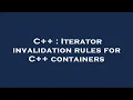 C Iterator invalidation rules for C containers