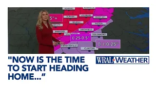 Winter Weather Forecast Update 5 30PM 1 24 26 Sleet starting to fall across Central North Carolina