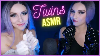 asmr twins latex gloves white examination gloves vs long black latex with oil lotion no talking 