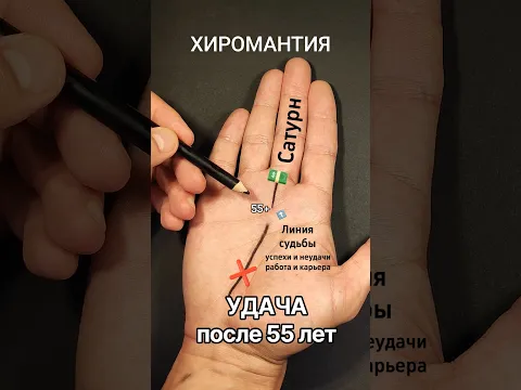 Хиромантия - знак удачи после 55 лет. Линия судьбы под средним пальцем