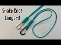 How to make a snake knot lanyard carabiner clip with paracord - Keyring keychain