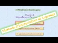Methode d interpolation de Lagrange detaillee et programmee sous Matlab