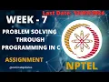 WEEK - 7 Problem Solving Through Programming In C