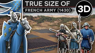 True Size - French Army of the Hundred Years War (1337-1453) DOCUMENTARY