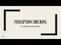 perception checking