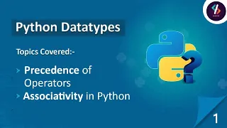 Python Tutorial for Beginners in Hindi Precedence Associativity of Operators in Python