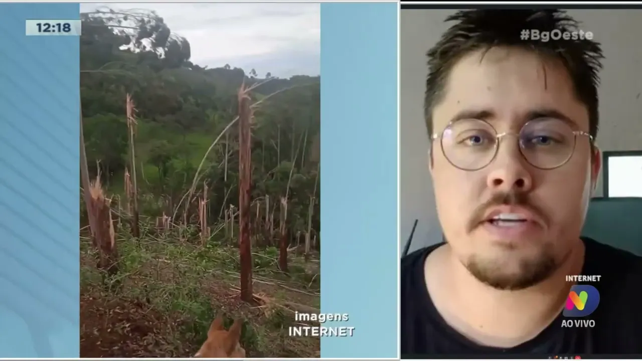 Meteorologista avalia possível tornado no município de Quilombo