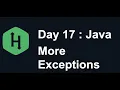 Day 17 More Exceptions Hacker Rank Java 30 Days of Code