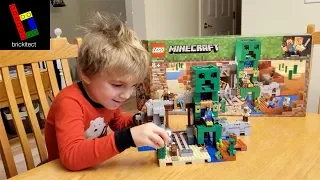 Building LEGO Minecraft Creeper Mine 21155