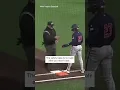 Under the new college baseball double base rule the runner uses the colored bag