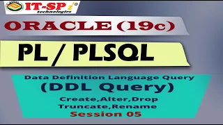 What is create alter and drop command in the Oracle Database DDL lang Session 05 by Mr SVK