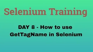 Selenium Training 8 How to use GetTagName in Selenium NATASA Tech