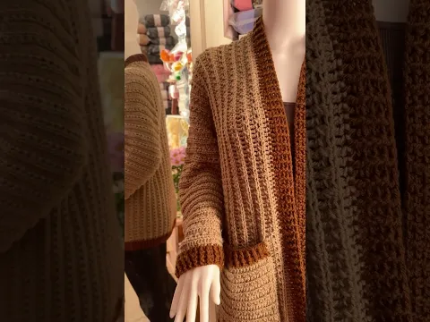 Easy Crochet adult cardigan with pockets, crochet ￼ brown cardigan 🤎, #cardigan #crochetcardigan