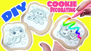 Gabby s Dollhouse Movie Cookie Decorating with Gabby Pandy Cakey Catrat DIY Crafts for Kids