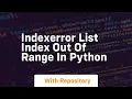 indexerror list index out of range in python