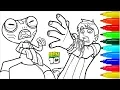 BEN 10 Coloring Pages 6 Colouring Pages for Kids with Colored Markers