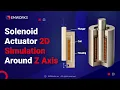 Solenoid Actuator FEA 2D Axisymmetric Simulation vs 3D Model EMWORKS EMAG