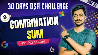 Combination Sum Leetcode 39 Recursion Backtracking Day 27 of 30 Days DSA Challenge Canzova