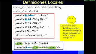 Programacion funcional Definiciones locales 22