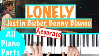 Download How to play LONELY - Justin Bieber \u0026 Benny Blanco Piano Tutorial MP3