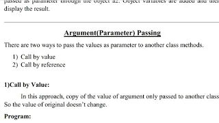 Object as Parameter Argument Passing in JAVA