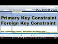 Primary Key and Foreign Key Constraint Syntax Identify Relate SQL Server 2022 Tutorial Hindi