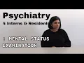 The Mental Status Examination - Tips from Trainee Doctors
