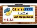 GE 8151 PSPP NOTES 4 1 1 LIST OPERATION