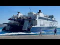 Lagu How do Giant Greek Ferry boats Catamaran Seajets arrives \u0026 Departs efficiently on Mykonos Island.