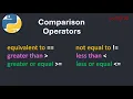 py1 10 Comparison Operators in Python