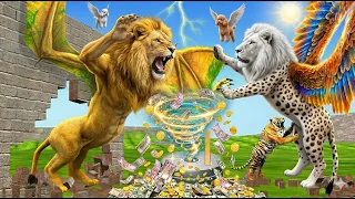 जादुई रंगीन शेर और बदमाश लुटेरा | Rangeen Sher | Jungle Animals Stories.