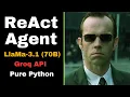 Step-by-Step Guide to Build ReAct Agent using Pure Python Llama 3 1