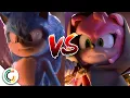 3D Animation Sonic VS Amy - Comparison Side by Side Sonic Movie 3