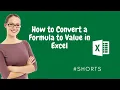 How to quickly Convert a Formula to Value in Excel 2019