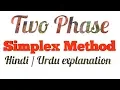 Two Phase Simplex Method LPP Hindi Urdu Two-Phase method linear programming