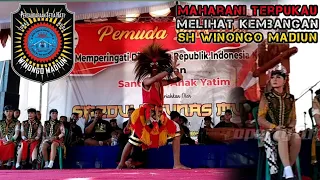 Download Maharani Terpukau Melihat Aksi Bujang Ganong Ganteng Peragakan Kembangan SH Winongo Madiun MP3