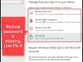Picture password option in sign-in options in Windows 10 Fix