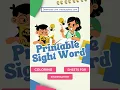Printable Sight Word Coloring Sheets for Kindergarten