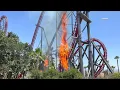 Fire Breaks Out Beneath X2 Roller Coaster at Six Flags Magic Mountain in Valencia