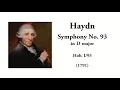 Haydn: Symphony No. 93 in D major (with Score)