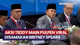 Aksi Seskab Teddy Main Pulpen saat Putin Pidato Viral, Gaya Jarinya Disamakan Britney Spears