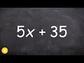 Learn how to factor an expression with the GCF