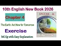 10th Class English New Book 2026 Chapter 4 The Earth Act Now for Tomorrow Exercise