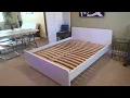 IKEA QUEEN SLATTED BED BASE WOOD SUPPORT SLATS CUSTOMER REVIEW AND CLOSE UP LOOK