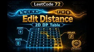 LeetCode 72 Edit Distance in less than 5 minutes 2D Dynamic Programming