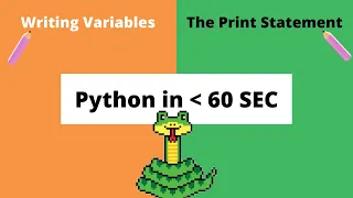 Learn Python in One Min Variables The Print Statement